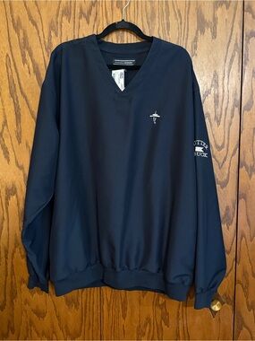 NWT Cutter & Buck CB WindTec Navy V Neck Pullover XL Golf